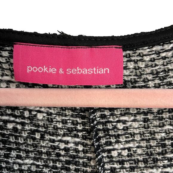 Pookie & Sebastian Black and White Batwing Sleeve Sweater - Picture 3 of 5